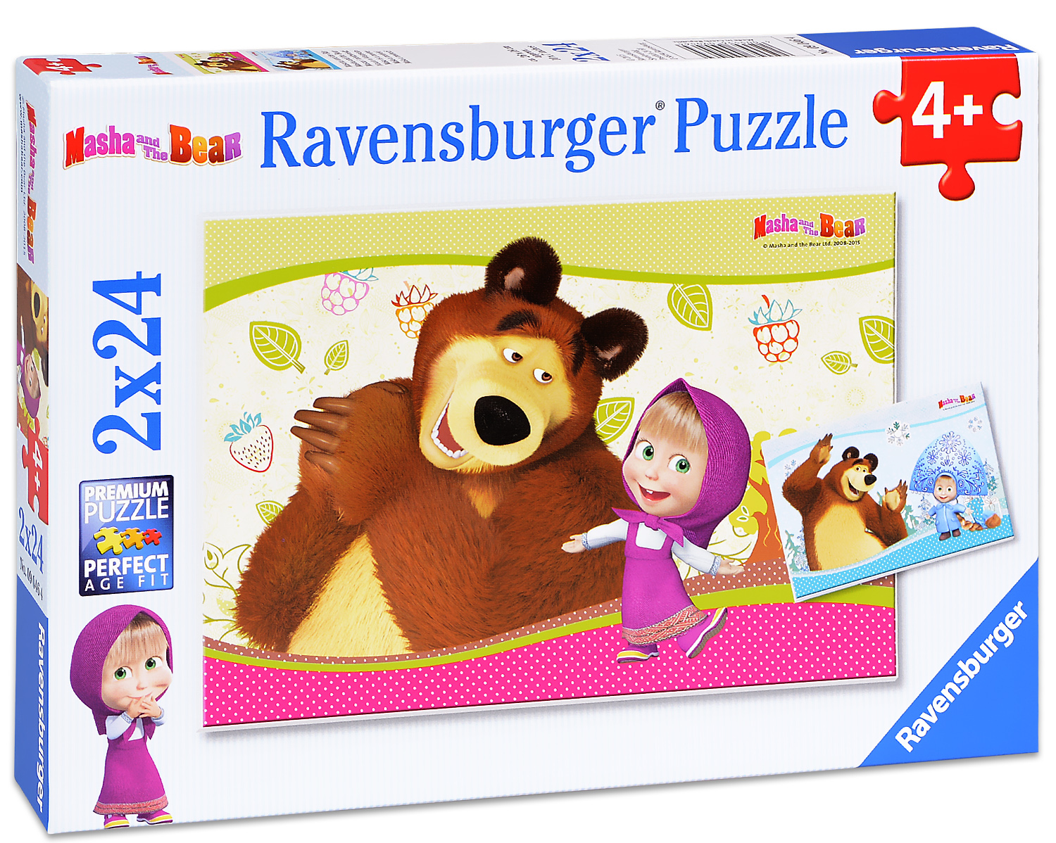 Пъзел Ravensburger от 2 x 24 части - Маша и мечока