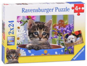 Пъзел Ravensburger от 2 x 24 части - Куче и коте