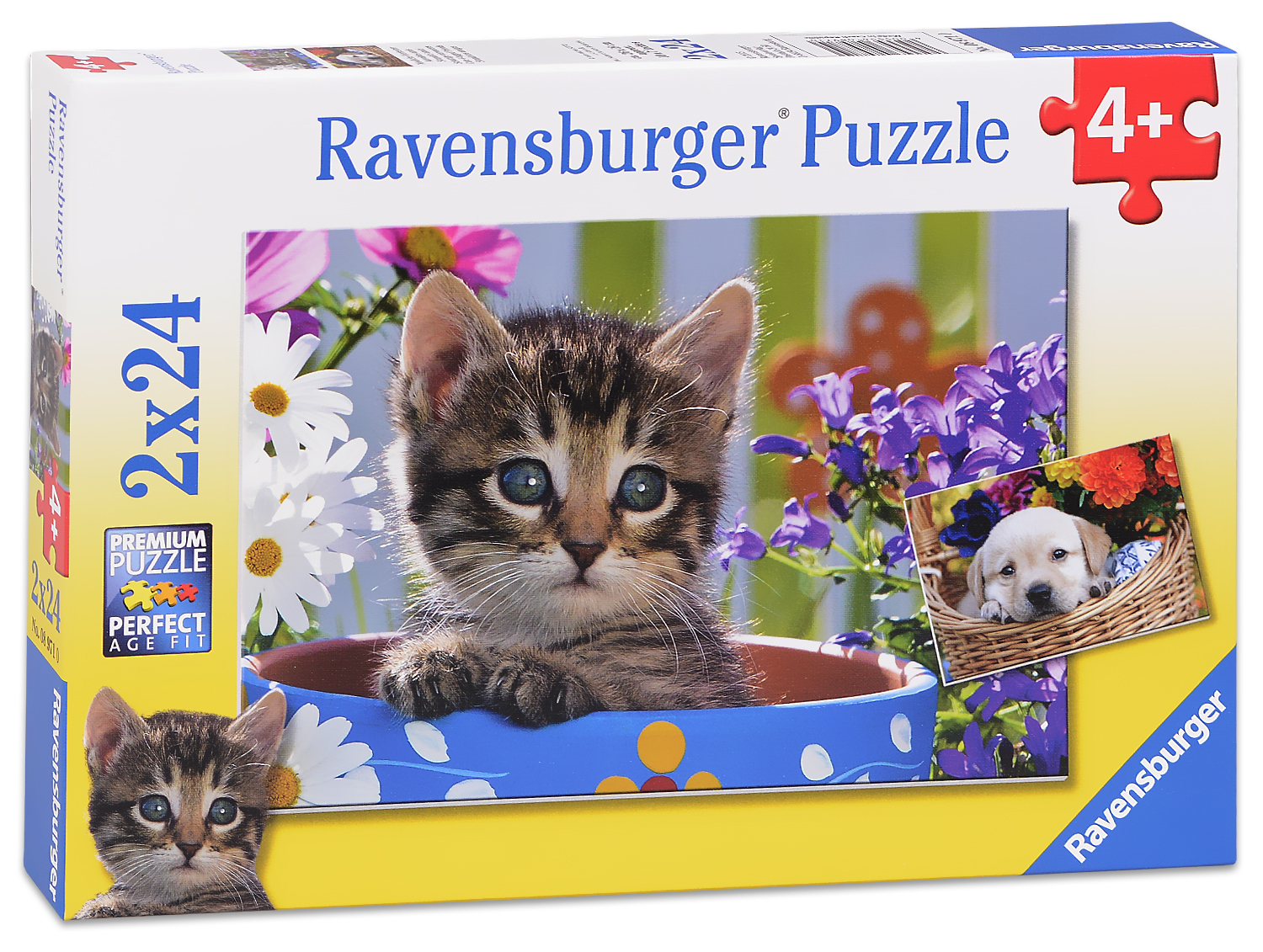 Пъзел Ravensburger от 2 x 24 части - Куче и коте