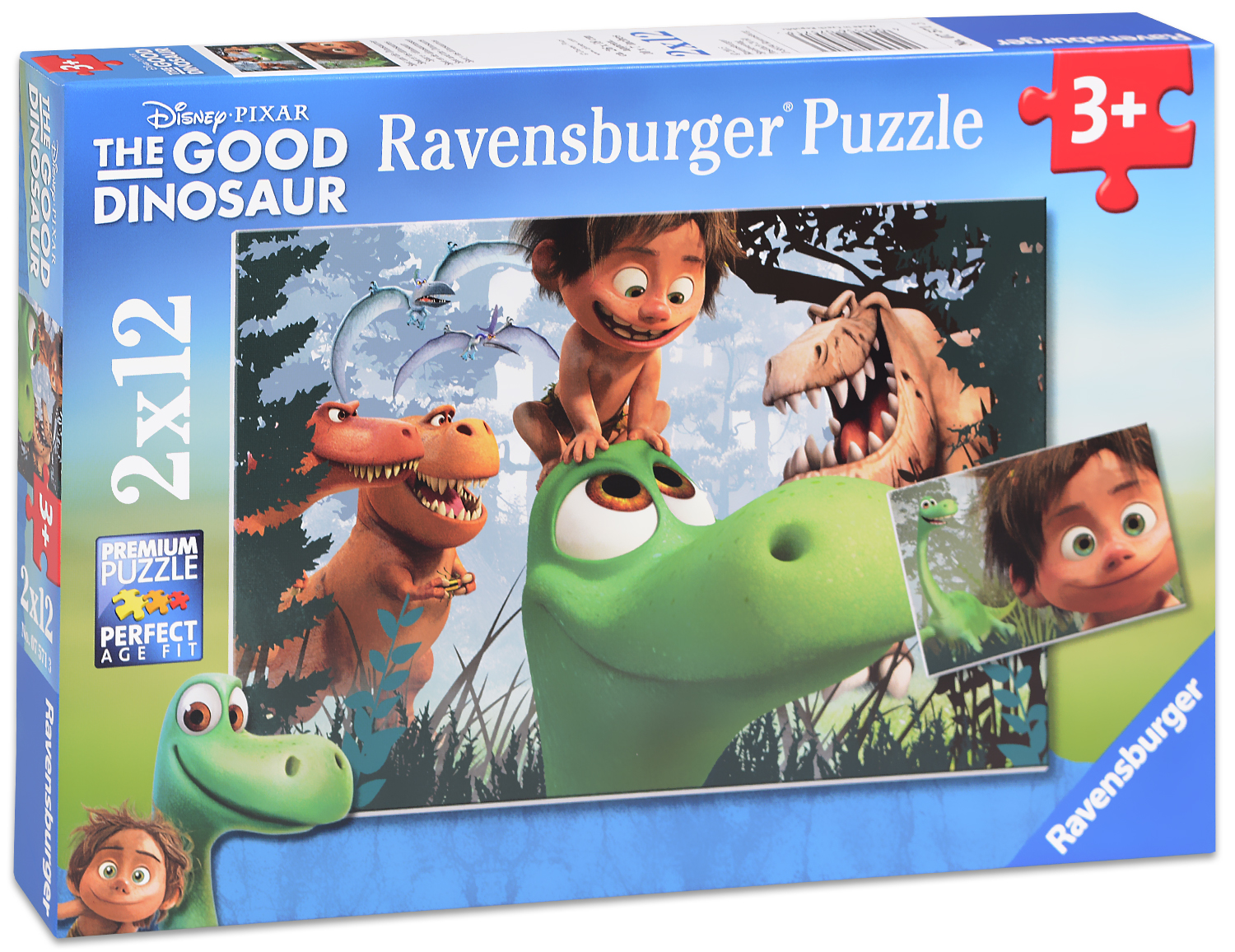 Пъзел Ravensburger от 2 x 12 части - Добрият динозавър