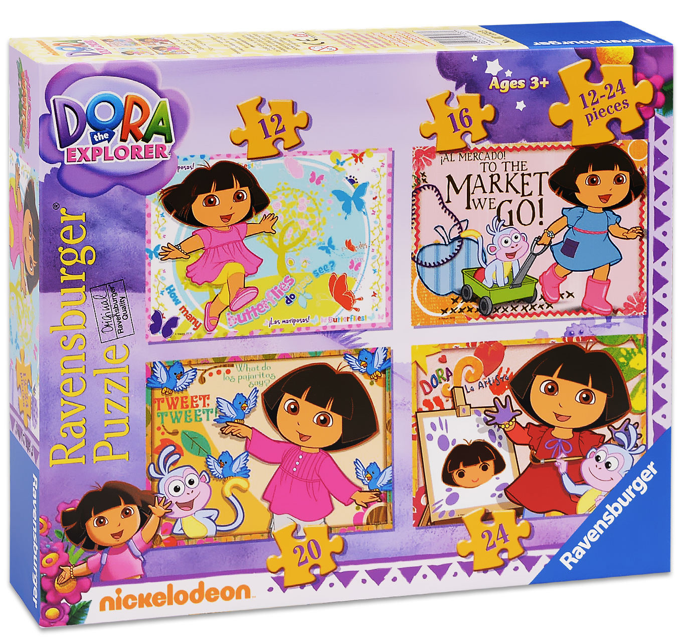 Пъзел Ravensburger 4 в 1 - Дора Изследователката