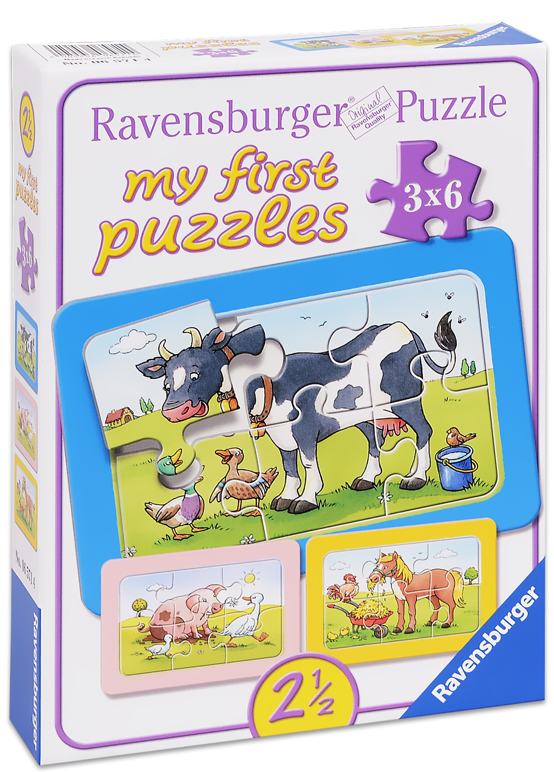Пъзел Ravensburger от 3 x 6 части - Животинчета приятели