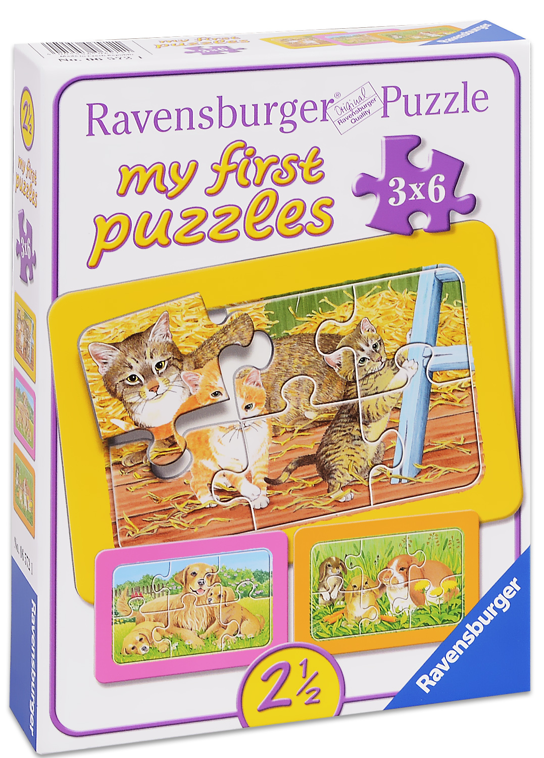Пъзел Ravensburger от 3 x 6 части - Домашни животни