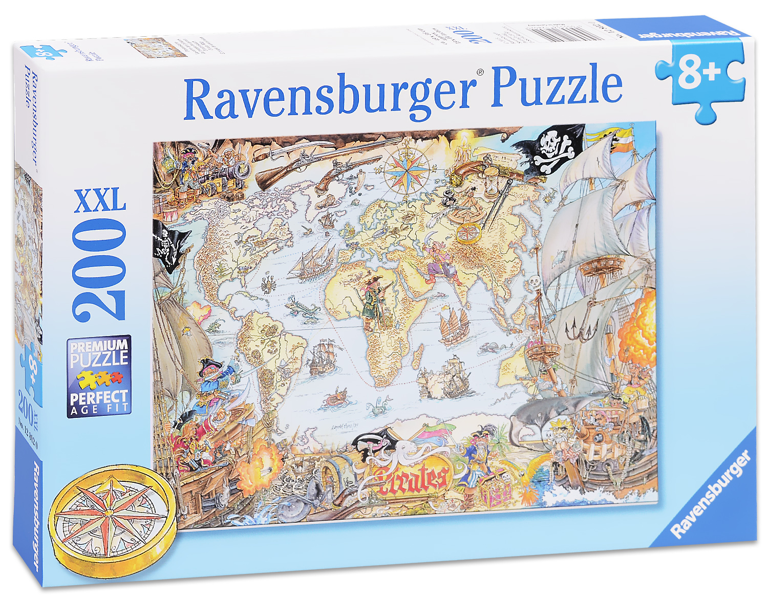 Пъзел Ravensburger от 200 XXL части - Пиратска карта