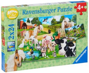 Пъзел Ravensburger от 2 x 24 части - Животни приятели