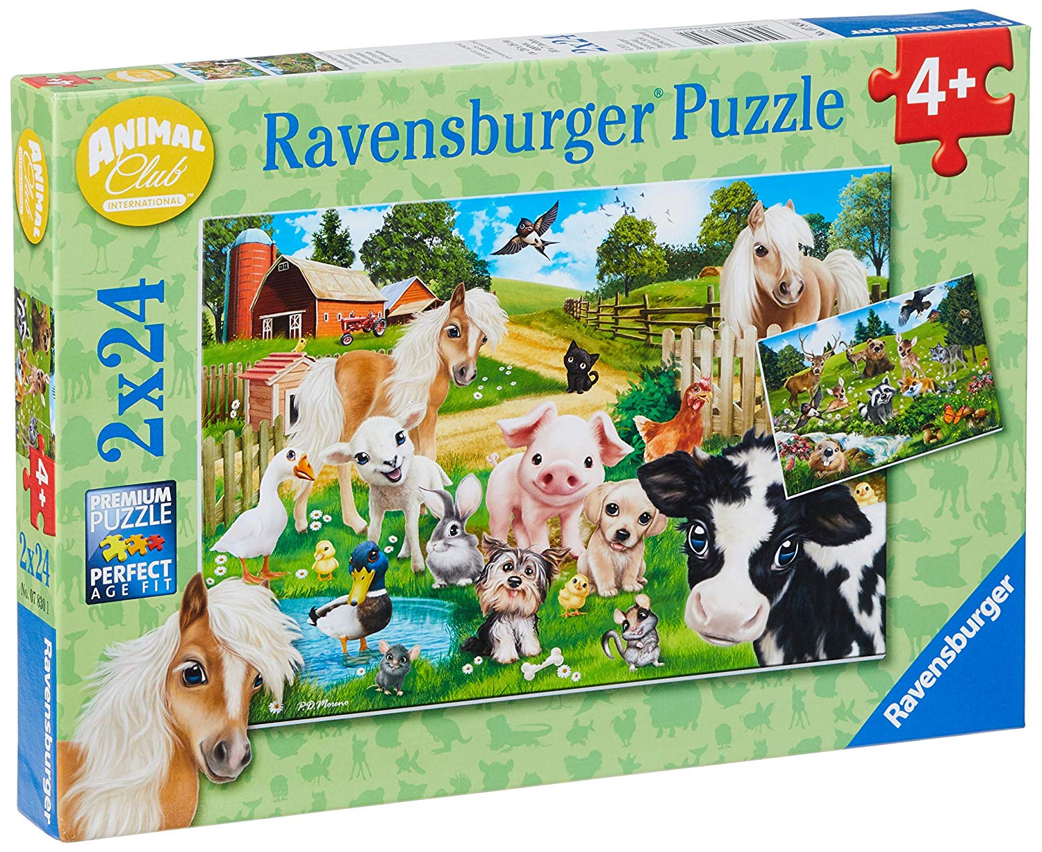 Пъзел Ravensburger от 2 x 24 части - Животни приятели