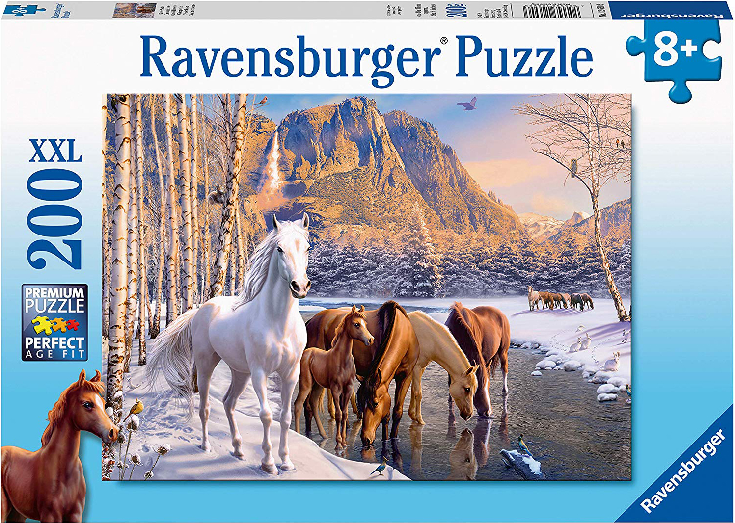Пъзел Ravensburger от 200 XXL части - Коне през зимата