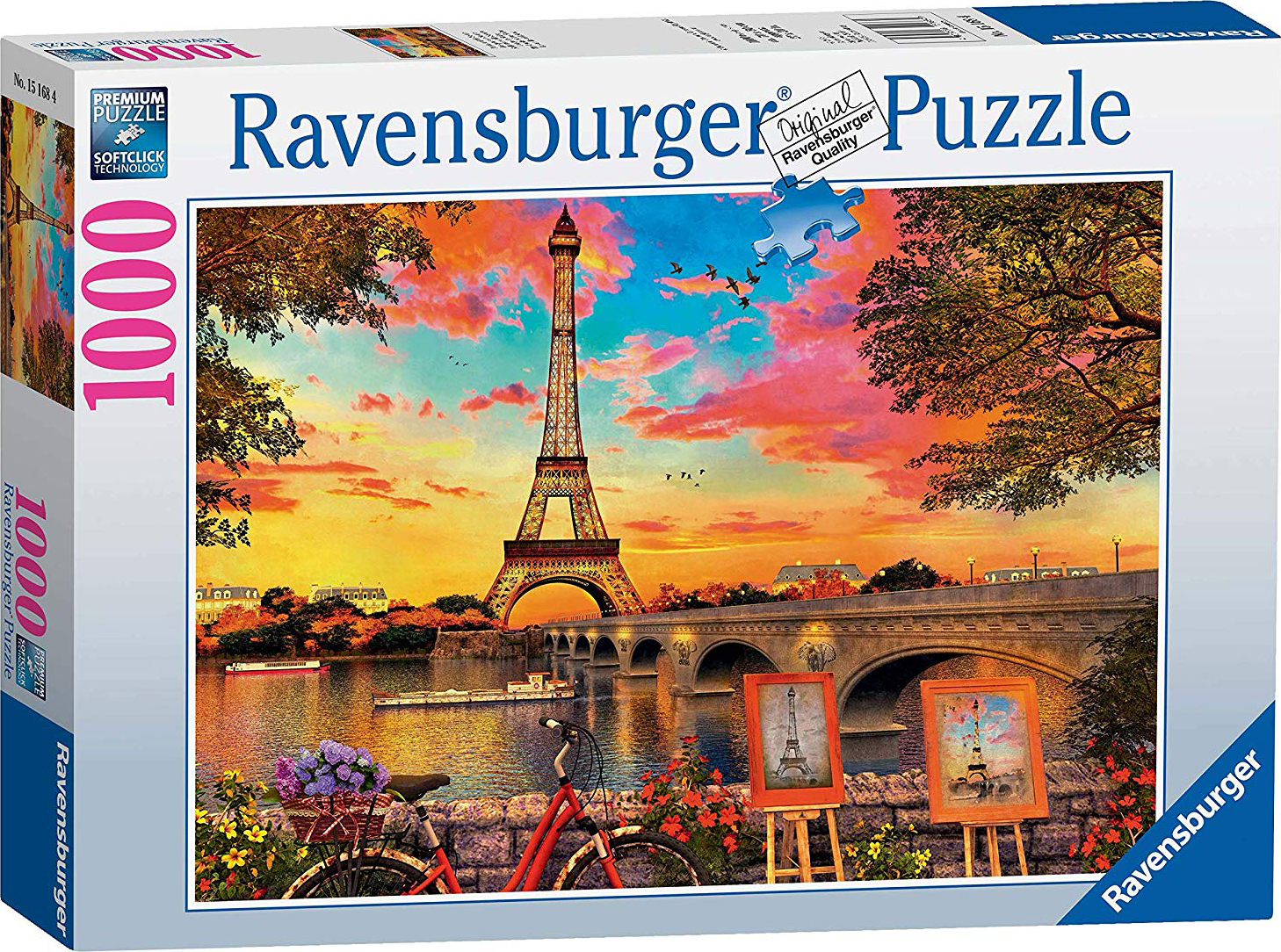 Пъзел Ravensburger от 1000 части - Залез над Сена, Париж