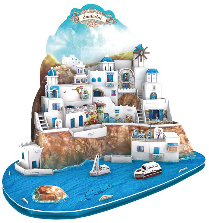 3D Пъзел Cubic Fun от 129 части - Santorini Island