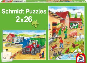 Пъзел Schmidt от 2 x 26 части - Във фермата