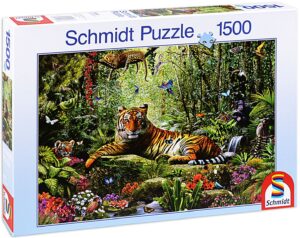 Пъзел Schmidt от 1500 части - Тигри в джунглата