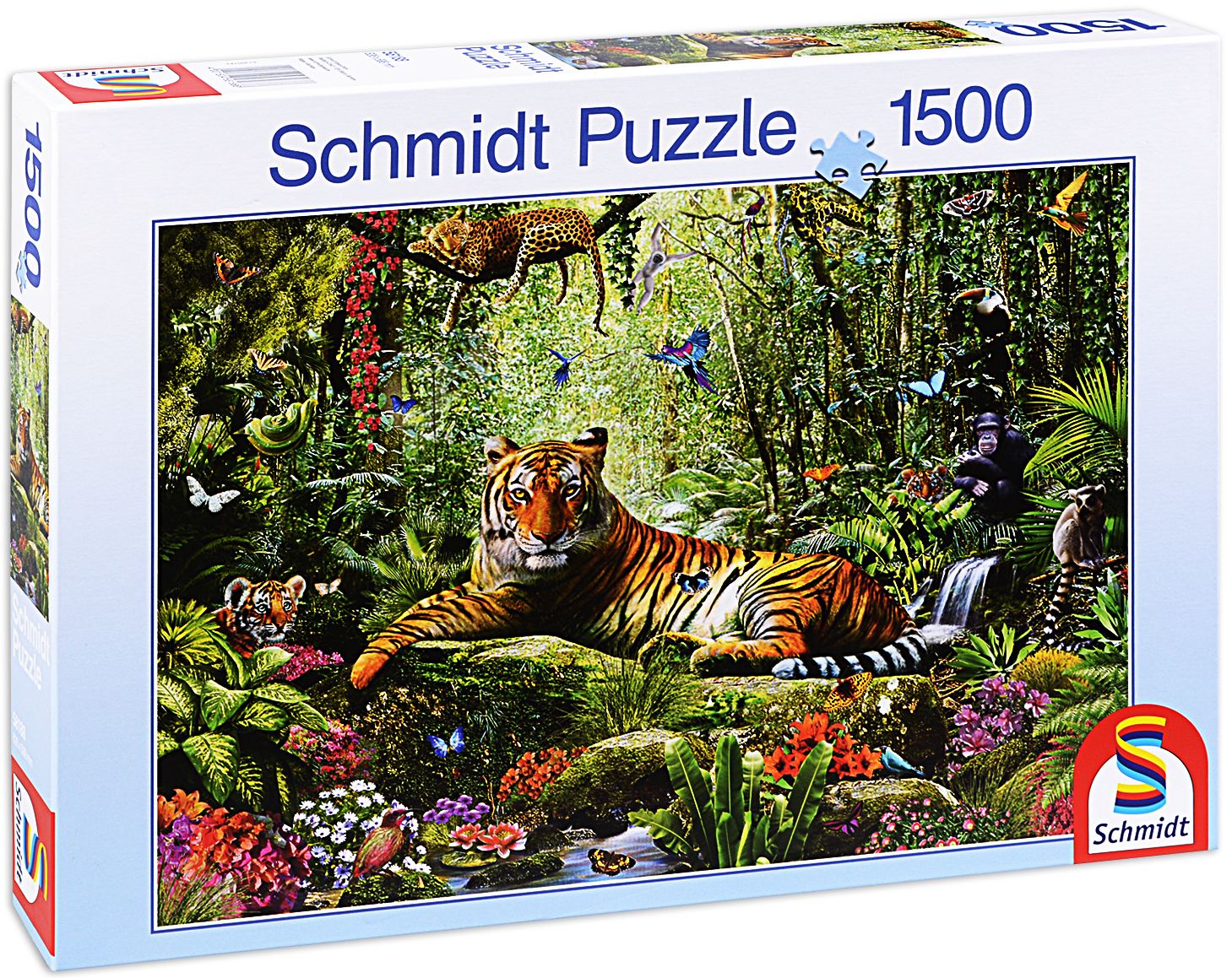 Пъзел Schmidt от 1500 части - Тигри в джунглата