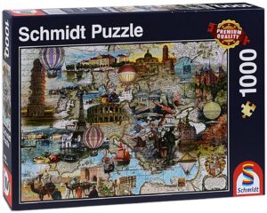 Пъзел Schmidt от 1000 части - С балон над Европа