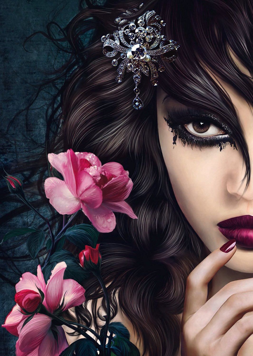 Пъзел Schmidt от 1000 части - Среднощна роза, Катарина Соколова