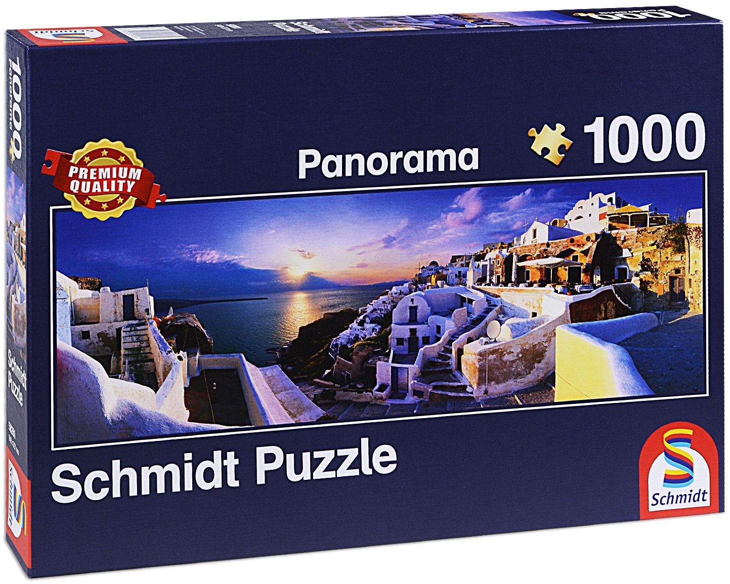 Панорамен пъзел Schmidt от 1000 части - Залез над Санторини