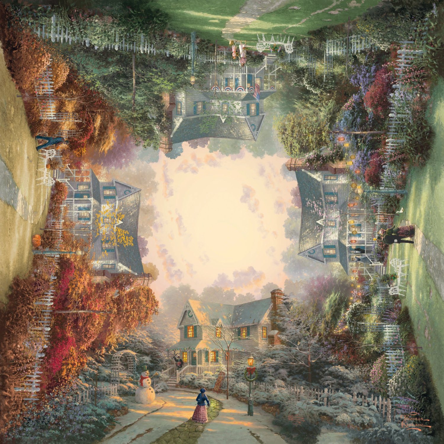 Квадратен пъзел Schmidt от 1000 части - Викторианска градина, Томас Кинкейд