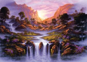 Пъзел Schmidt от 1000 части - Изумителен водопад, Джон Ратенбъри