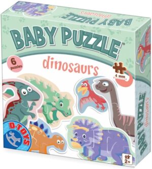 Бебешки пъзел D-Toys 6 в 1 - Динозаври
