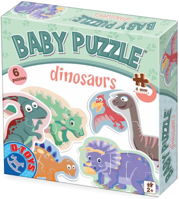 Бебешки пъзел D-Toys 6 в 1 - Динозаври
