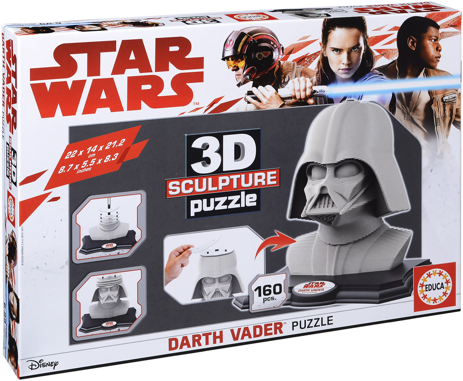 3D пъзел-скулптура Educa от 160 части - Дарт Вейдър