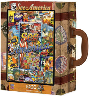 Пъзел в куфарче Master Pieces от 1000 части - Виж Америка