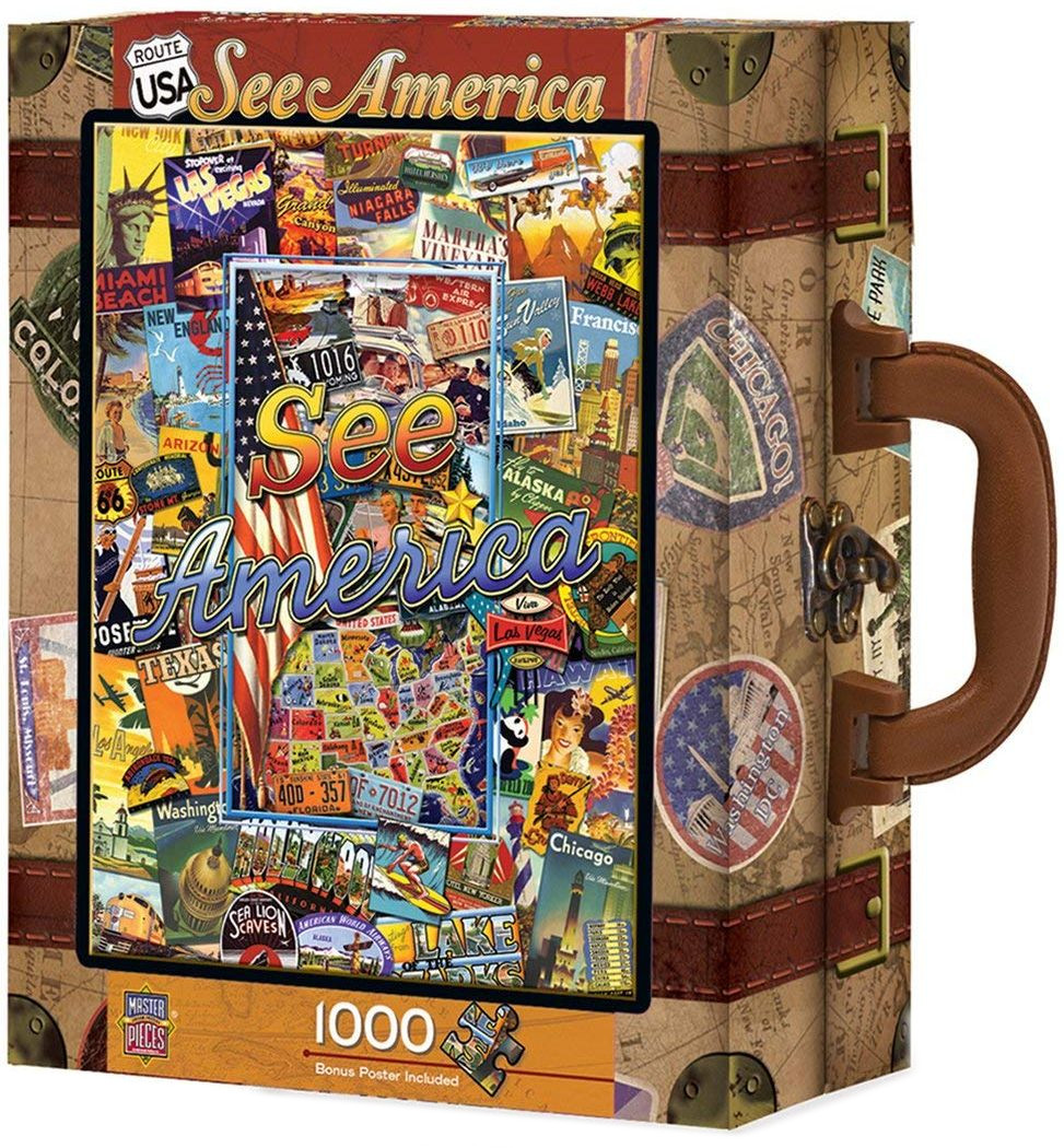 Пъзел в куфарче Master Pieces от 1000 части - Виж Америка