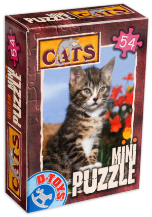 Мини пъзел D-Toys от 54 части - Шарено коте
