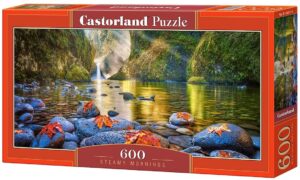 Панорамен пъзел Castorland от 600 части - Утро край потока