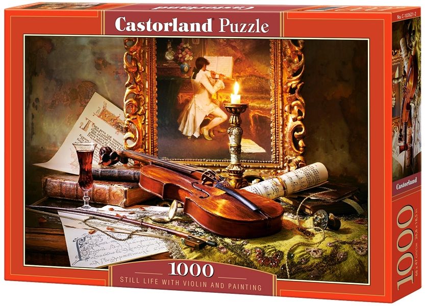 Пъзел Castorland от 1000 части - Натюрморт с картина и цигулка