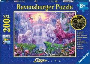 Светещ пъзел Ravensburger от 200 XXL части - Вълшебната нощ на еднорога
