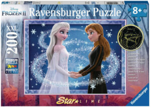 Светещ пъзел Ravensburger от 200 XXL части - Замръзналото кралство, Ана и Елза