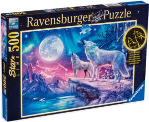 Светещ пъзел Ravensburger от 500 части - Вълци