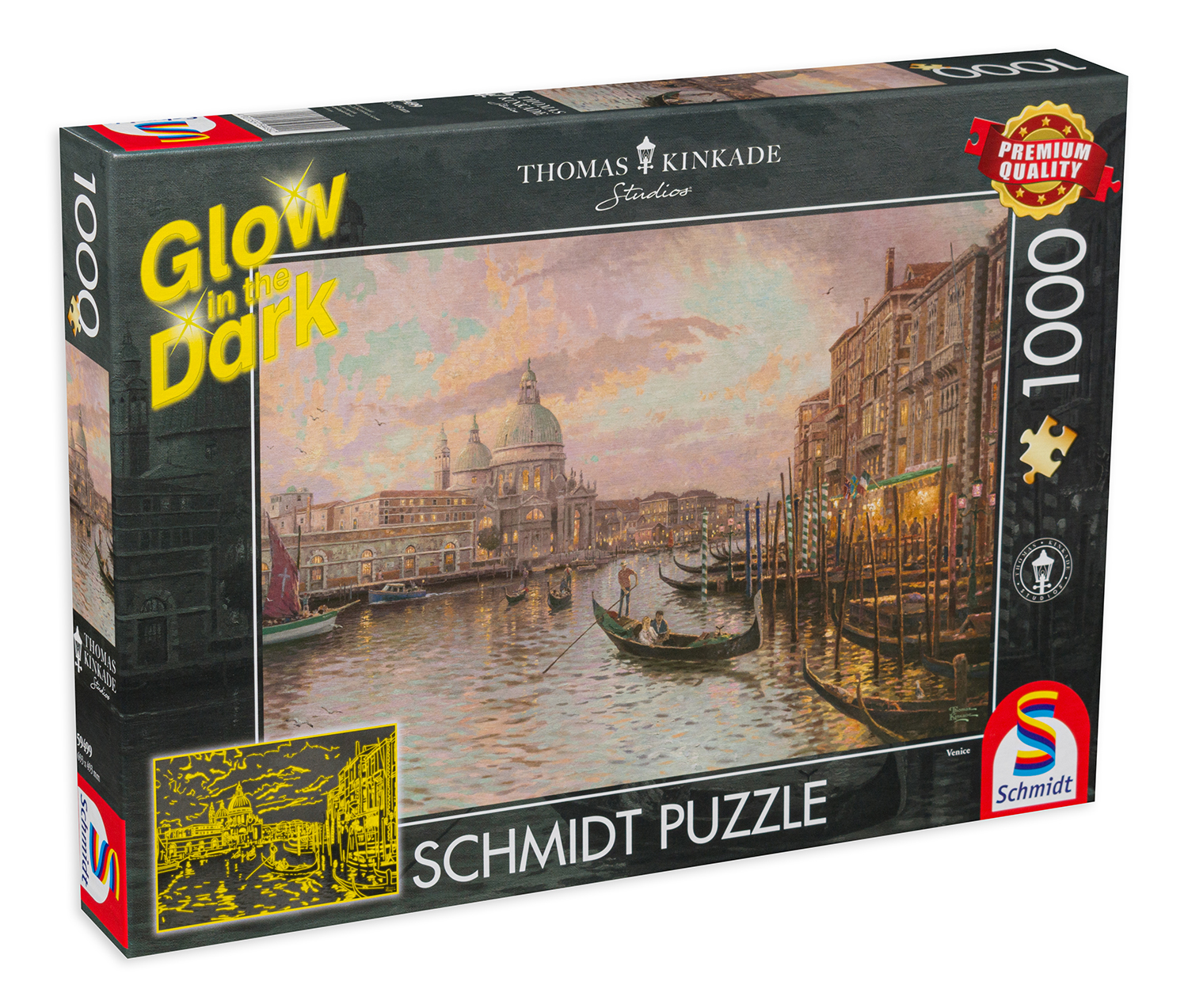 Светещ пъзел Schmidt от 1000 части - Венеция, Томас Кинкейд