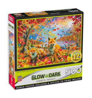 Светещ пъзел-загадка Master Pieces от 500 части - Лисици в гората