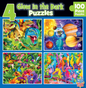 Светещи пъзели Master Pieces от 4 x 100 части - Космос и Земя