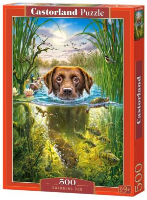 Пъзел Castorland от 500 части - Плуващо куче