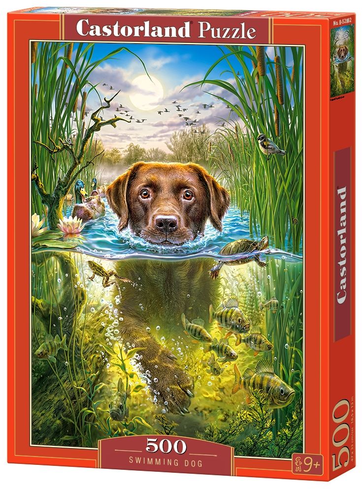 Пъзел Castorland от 500 части - Плуващо куче