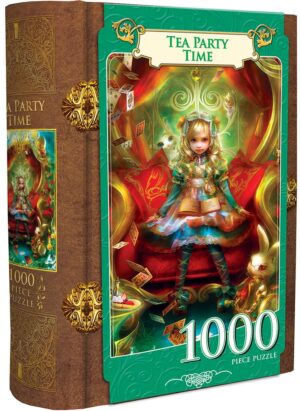 Пъзел в кутия-книга Master Pieces от 1000 части - Алиса в Страната на чудесата, чаено парти