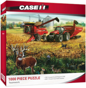 Пъзел Master Pieces от 1000 части - Отборна работа на машини Case IH, Чарлз Фрийтег