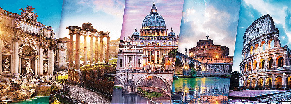 Панорамен пъзел Trefl от 500 части - Пътуване Италия