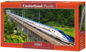 Панорамен пъзел Castorland от 600 части - Влак стрела