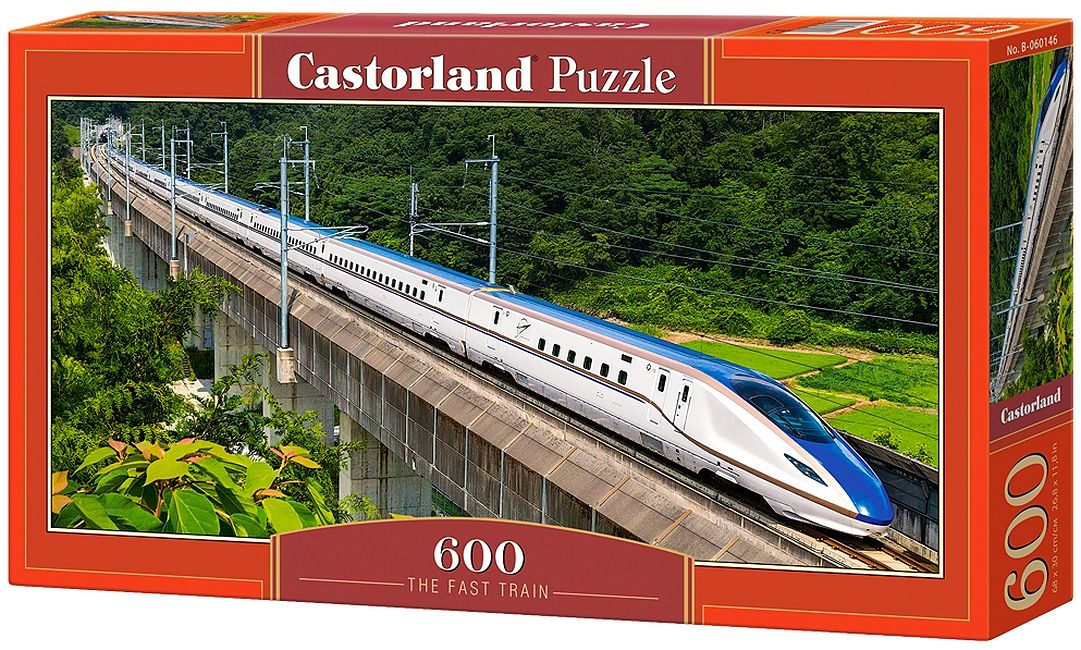 Панорамен пъзел Castorland от 600 части - Влак стрела