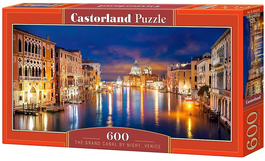 Панорамен пъзел Castorland от 600 части - Канал Гранде през нощта, Венеция