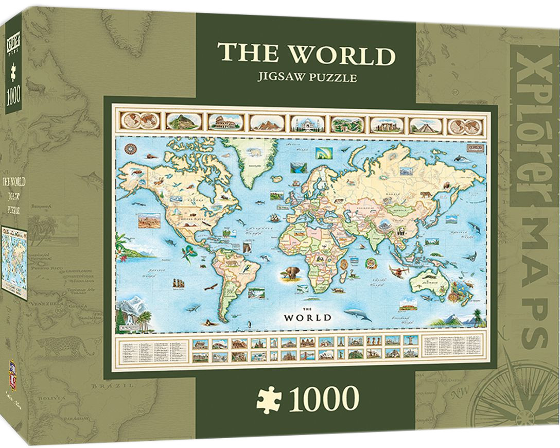 Пъзел Master Pieces от 1000 части - Карта на света