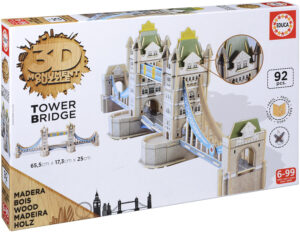 3D дървен пъзел Educa от 92 части - Тауър Бридж