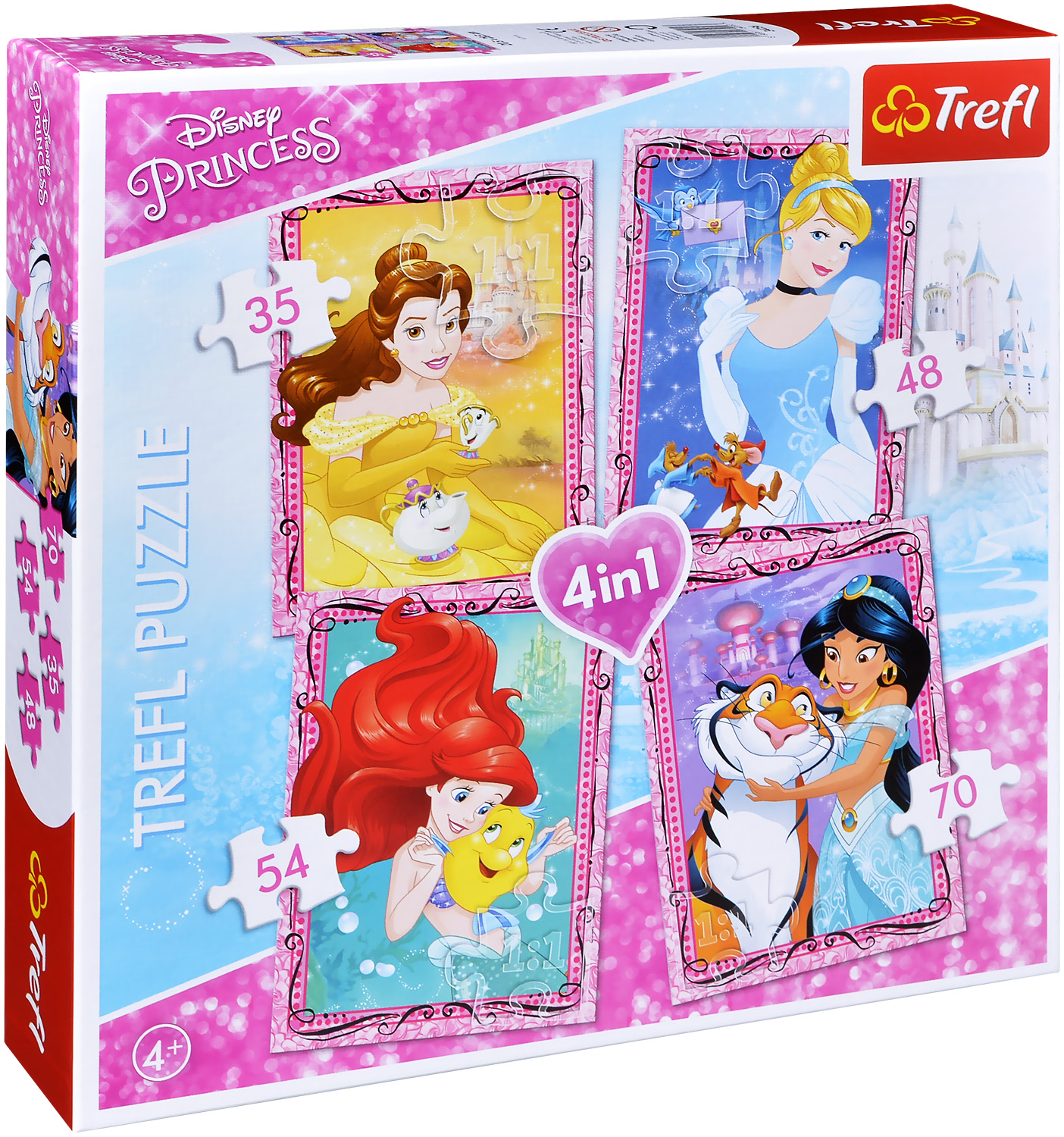 Пъзел Trefl 4 в 1 - Принцеси приятели