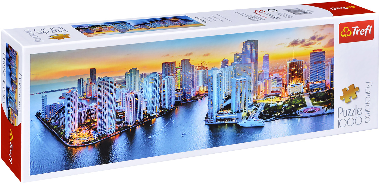 Панорамен пъзел Trefl от 1000 части - Панорама Маями