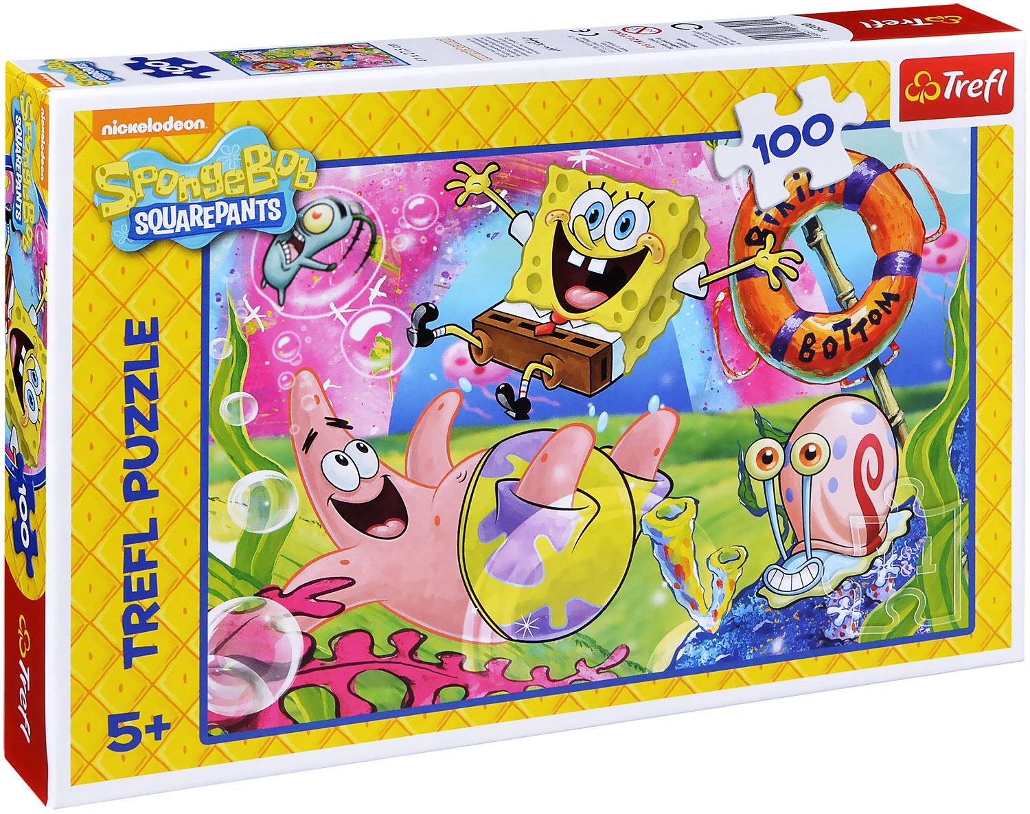 Пъзел Trefl от 100 части - Спондж Боб, Жителите на Бикини Ботъм