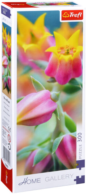 Панорамен пъзел Trefl от 300 части - Цъфтящи цветя