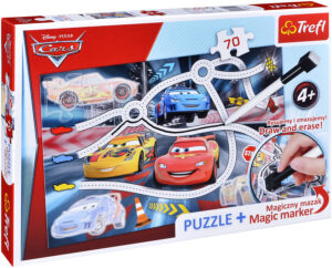 Комплект пъзел Trefl от 70 части с магически маркер - Вълнуващо състезание